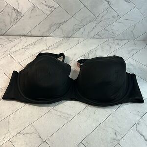 NWT Cacique Lane Bryant Womans Bra Black Multiway Strapless UNDERWIRE 46D